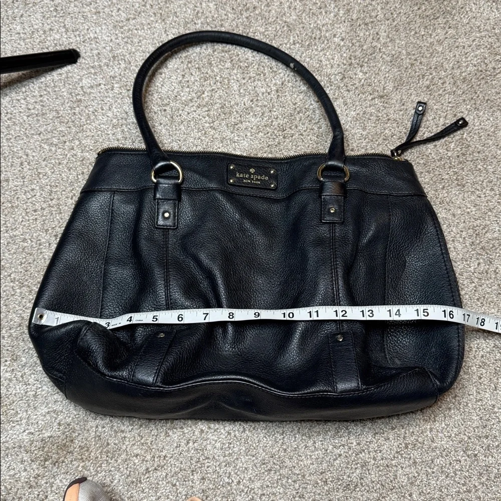 Kate Spade Berkshire Road Teegan Black Pebbled Leather Satchel Tote Bag